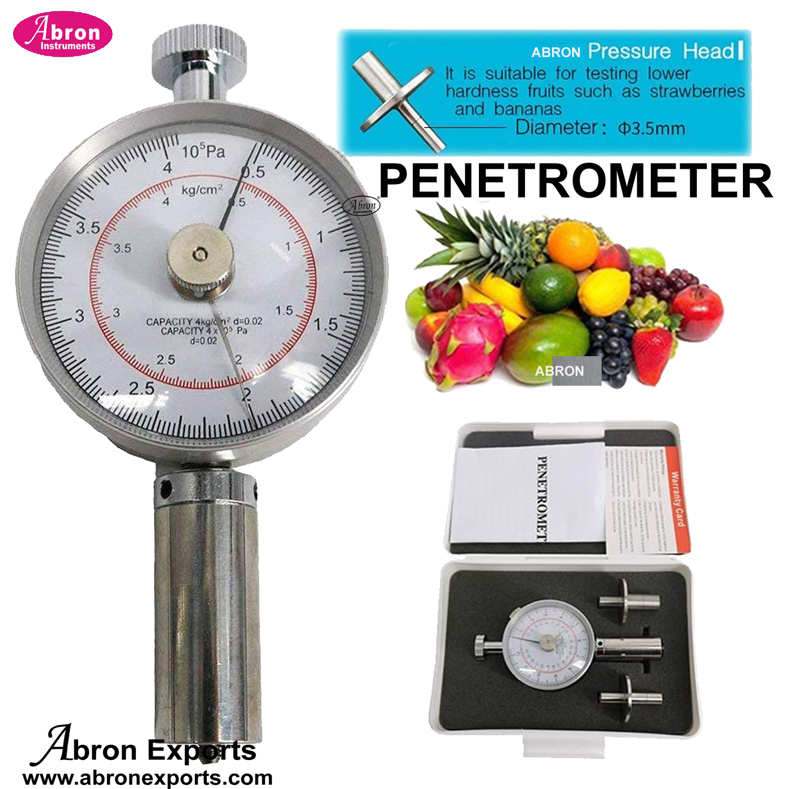 Fruit pressure tester dial type 0-24kg per cm2 Penetrometer AG-3508A4 